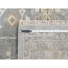 Load image into Gallery viewer, 14&#39;x16&#39; Organic Wool Karajeh And Geometric Design Frost Gray Hand Knotted Oriental Oversized Squarish Rug FWR378408