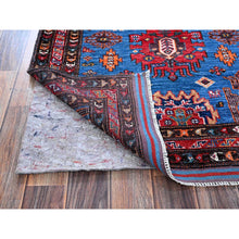 Load image into Gallery viewer, 3&#39;x4&#39;8&quot; Bayern Blue, Afghan Ersari with Turkish Knot, Caucasian Design Revival, Vegetable Dyes, Densely Woven, Hand Knotted, Soft and Velvety Wool, Oriental Rug FWR3780