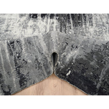 Load image into Gallery viewer, 8&#39;1&quot;x8&#39;1&quot; Wool And Silk Ivory Abstract Design Hand Knotted Oriental Square Rug FWR379068