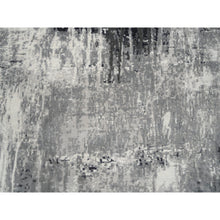 Load image into Gallery viewer, 8&#39;1&quot;x8&#39;1&quot; Wool And Silk Ivory Abstract Design Hand Knotted Oriental Square Rug FWR379068