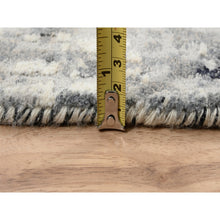 Load image into Gallery viewer, 8&#39;1&quot;x8&#39;1&quot; Wool And Silk Ivory Abstract Design Hand Knotted Oriental Square Rug FWR379068