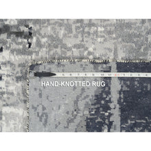 Load image into Gallery viewer, 8&#39;1&quot;x8&#39;1&quot; Wool And Silk Ivory Abstract Design Hand Knotted Oriental Square Rug FWR379068