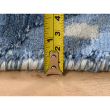Load image into Gallery viewer, 4&#39;x11&#39;9&quot; Ivory Abstract Design Hi-low Pile Wool and Plant Based Silk Hand Knotted Oriental Wide Runner Rug FWR379092
