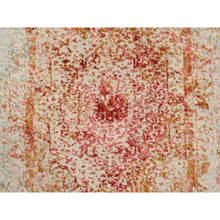 Load image into Gallery viewer, 2&#39;6&quot;x6&#39; Ivory Persian Erased Medallion Design Wool And Pure Silk Hand Knotted Oriental Runner Rug FWR379116