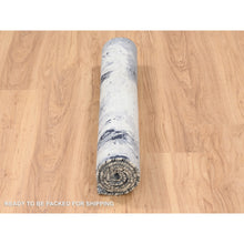 Load image into Gallery viewer, 3&#39;x4&#39;10&quot; Hand Knotted Ivory Abstract Design Wool And Silk Oriental Rug FWR379158