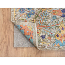 Load image into Gallery viewer, 9&#39;1&quot;x12&#39;4&quot; Silk With Textured Wool Hand Knotted Tan Sickle Leaf Design Oriental Rug FWR379194