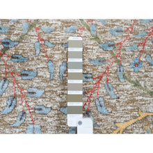 Load image into Gallery viewer, 9&#39;1&quot;x12&#39;4&quot; Silk With Textured Wool Hand Knotted Tan Sickle Leaf Design Oriental Rug FWR379194