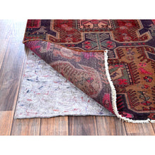 Load image into Gallery viewer, 2&#39;6&quot;x8&#39;10&quot; Wine Red, Vintage Northwest Persian With Bird Figurines, Shaved Down, Zero Pile, Sides And Ends Professionally Secured, Hand Knotted, Pure Wool, Runner, Oriental Rug FWR3786