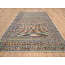 Load image into Gallery viewer, 8&#39;8&quot;x12&#39;2&quot; Hand Knotted Beige Sarouk Mir Inspired With Repetitive Boteh Design Colorful Wool And Sari Silk Oriental Rug FWR379236