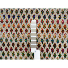 Load image into Gallery viewer, 8&#39;8&quot;x12&#39;2&quot; Hand Knotted Beige Sarouk Mir Inspired With Repetitive Boteh Design Colorful Wool And Sari Silk Oriental Rug FWR379236