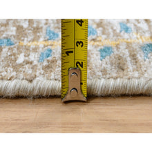 Load image into Gallery viewer, 4&#39;1&quot;x12&#39;2&quot; Tan Sickle Leaf Design Silk With Textured Wool Hand Knotted Oriental Wide Runner Rug FWR379290