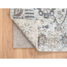 Load image into Gallery viewer, 6&#39;2&quot;x6&#39;2&quot; Hand Knotted Ivory Tabriz Vase With Pomegranate Design Silk With Textured Wool Oriental Square Rug FWR379434