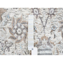 Load image into Gallery viewer, 6&#39;2&quot;x6&#39;2&quot; Hand Knotted Ivory Tabriz Vase With Pomegranate Design Silk With Textured Wool Oriental Square Rug FWR379434