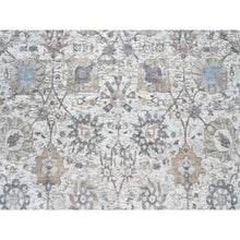 Load image into Gallery viewer, 6&#39;2&quot;x6&#39;2&quot; Hand Knotted Ivory Tabriz Vase With Pomegranate Design Silk With Textured Wool Oriental Square Rug FWR379434