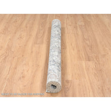 Load image into Gallery viewer, 6&#39;2&quot;x6&#39;2&quot; Hand Knotted Ivory Tabriz Vase With Pomegranate Design Silk With Textured Wool Oriental Square Rug FWR379434