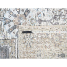 Load image into Gallery viewer, 6&#39;2&quot;x6&#39;2&quot; Hand Knotted Ivory Tabriz Vase With Pomegranate Design Silk With Textured Wool Oriental Square Rug FWR379434