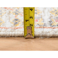 Load image into Gallery viewer, 4&#39;1&quot;x10&#39;3&quot; Ivory Tabriz Vase With Flower Design Colorful Silk With Textured Wool Hand Knotted Oriental Runner Rug FWR379470