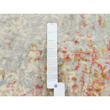 Load image into Gallery viewer, 8&#39;2&quot;x8&#39;2&quot; Hand Knotted Ivory Persian Erased Medallion Design Wool And Pure Silk Oriental Square Rug FWR379512