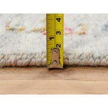 Load image into Gallery viewer, 8&#39;2&quot;x8&#39;2&quot; Hand Knotted Ivory Persian Erased Medallion Design Wool And Pure Silk Oriental Square Rug FWR379512