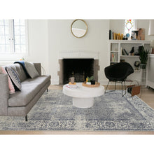 Load image into Gallery viewer, 9&#39;1&quot;x12&#39; Hand Loomed Light Gray Fine Jacquard with Erased Design Wool and Art Silk Oriental Rug FWR379536