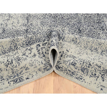 Load image into Gallery viewer, 9&#39;1&quot;x12&#39; Hand Loomed Light Gray Fine Jacquard with Erased Design Wool and Art Silk Oriental Rug FWR379536