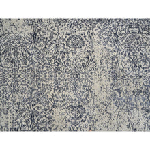 Load image into Gallery viewer, 9&#39;1&quot;x12&#39; Hand Loomed Light Gray Fine Jacquard With Erased Design Wool And Art Silk Oriental Rug FWR379536