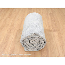 Load image into Gallery viewer, 9&#39;1&quot;x12&#39; Hand Loomed Light Gray Fine Jacquard With Erased Design Wool And Art Silk Oriental Rug FWR379536