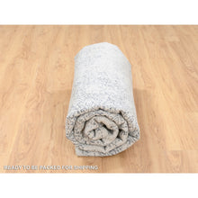 Load image into Gallery viewer, 8&#39;x8&#39; Fine Jacquard with Erased Design Wool and Plant Based Silk Hand Loomed Light Gray Oriental Square Rug FWR379542