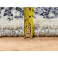 Load image into Gallery viewer, 8&#39;x8&#39; Fine Jacquard With Erased Design Wool And Plant Based Silk Hand Loomed Light Gray Oriental Square Rug FWR379542