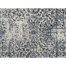Load image into Gallery viewer, 2&#39;6&quot;x6&#39; Hand Loomed Light Gray Fine Jacquard With Erased Design Wool And Art Silk Oriental Runner Rug FWR379560