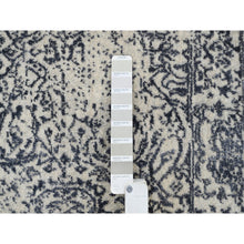 Load image into Gallery viewer, 2&#39;6&quot;x6&#39;1&quot; Gray Wool And Plant Based Silk Hand Loomed Fine Jacquard With Erased Design Oriental Runner Rug FWR379572