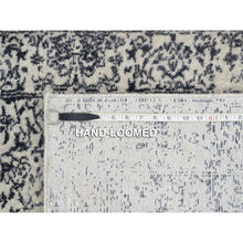 Load image into Gallery viewer, 2&#39;6&quot;x6&#39;1&quot; Gray Wool And Plant Based Silk Hand Loomed Fine Jacquard With Erased Design Oriental Runner Rug FWR379572
