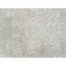 Load image into Gallery viewer, 6&#39;x9&#39;2&quot; Beige Wool And Plant Based Silk Hand Loomed Fine Jacquard With Erased Design Oriental Rug FWR379584