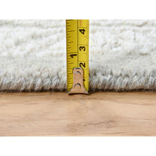 Load image into Gallery viewer, 6&#39;x9&#39;2&quot; Beige Wool And Plant Based Silk Hand Loomed Fine Jacquard With Erased Design Oriental Rug FWR379584