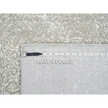Load image into Gallery viewer, 6&#39;x9&#39;2&quot; Beige Wool And Plant Based Silk Hand Loomed Fine Jacquard With Erased Design Oriental Rug FWR379584