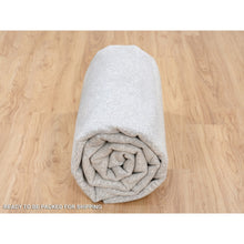 Load image into Gallery viewer, 8&#39;x10&#39; Beige Wool And Plant Based Silk Hand Loomed Fine Jacquard With Erased Design Oriental Rug FWR379602