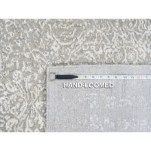 Load image into Gallery viewer, 8&#39;x10&#39; Beige Wool And Plant Based Silk Hand Loomed Fine Jacquard With Erased Design Oriental Rug FWR379602