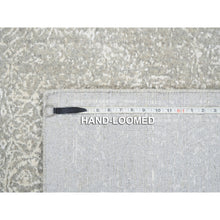 Load image into Gallery viewer, 6&#39;x9&#39;2&quot; Beige Wool And Plant Based Silk Hand Loomed Fine Jacquard With Erased Design Oriental Rug FWR379614