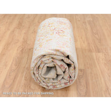 Load image into Gallery viewer, 10&#39;x14&#39; Ivory Persian Erased Medallion Design Wool And Pure Silk Hand Knotted Oriental Rug FWR379626