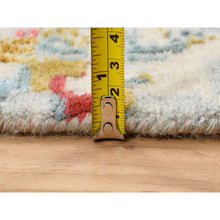 Load image into Gallery viewer, 10&#39;x14&#39; Ivory Persian Erased Medallion Design Wool And Pure Silk Hand Knotted Oriental Rug FWR379626