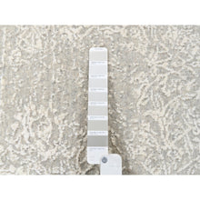 Load image into Gallery viewer, 6&#39;1&quot;x6&#39;1&quot; Beige Wool And Plant Based Silk Hand Loomed Fine Jacquard With Erased Design Oriental Round Rug FWR379632