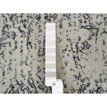 Load image into Gallery viewer, 10&#39;1&quot;x10&#39;1&quot; Fine Jacquard with Erased Design Wool and Plant Based Silk Hand Loomed Light Gray Oriental Square Rug FWR379656