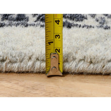 Load image into Gallery viewer, 10&#39;1&quot;x10&#39;1&quot; Fine Jacquard With Erased Design Wool And Plant Based Silk Hand Loomed Light Gray Oriental Square Rug FWR379656