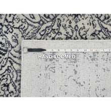Load image into Gallery viewer, 10&#39;1&quot;x10&#39;1&quot; Fine Jacquard With Erased Design Wool And Plant Based Silk Hand Loomed Light Gray Oriental Square Rug FWR379656