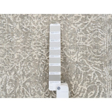 Load image into Gallery viewer, 2&#39;7&quot;x12&#39; Beige Wool And Plant Based Silk Hand Loomed Fine Jacquard With Erased Design Oriental Runner Rug FWR379668