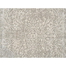 Load image into Gallery viewer, 2&#39;7&quot;x12&#39; Beige Wool And Plant Based Silk Hand Loomed Fine Jacquard With Erased Design Oriental Runner Rug FWR379668