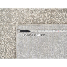 Load image into Gallery viewer, 2&#39;7&quot;x12&#39; Beige Wool And Plant Based Silk Hand Loomed Fine Jacquard With Erased Design Oriental Runner Rug FWR379668