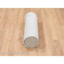 Load image into Gallery viewer, 2&#39;5&quot;x7&#39;10&quot; Beige Fine Jacquard With Erased Design, Wool And Plant Based Silk, Hand Loomed, Oriental Runner Rug FWR379692