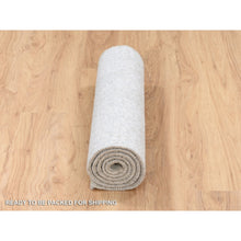 Load image into Gallery viewer, 2&#39;5&quot;x6&#39; Beige Wool And Plant Based Silk Hand Loomed Fine Jacquard With Erased Design Oriental Runner Rug FWR379698