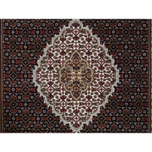 Load image into Gallery viewer, 4&#39;2&quot;x20&#39; Hand Knotted Wool Black Tabriz Mahi With Fish Medallions Design Oriental Wide Xl Runner Rug FWR379746
